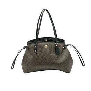 Coach Brown Signature Canvas Drawstring Carryall Shoulder Bag